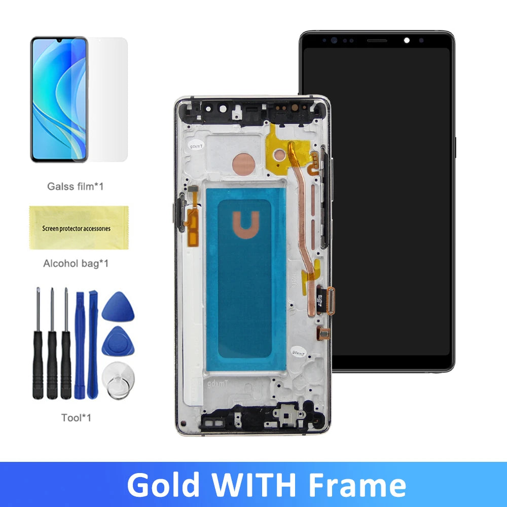 Note 8 LCD With Frame For Samsung Note8 N950F N950U N950W N950FD LCD Display Touch Screen Digitizer Assembly Display 100% Tested Samsung phone repair parts