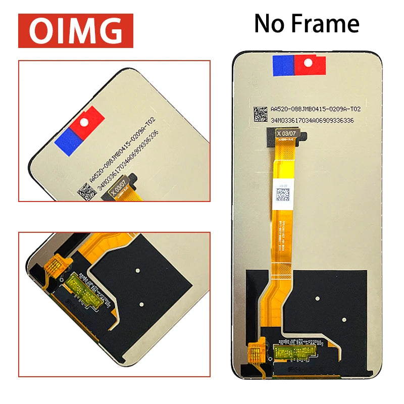 6.72" Screen For Realme C75 Display Screen For OPPO Realme C75 RMX3941 RMX394 Display Screen Touch Panel Digitizer With Frame Oppo phone repair parts Realme phone repair parts