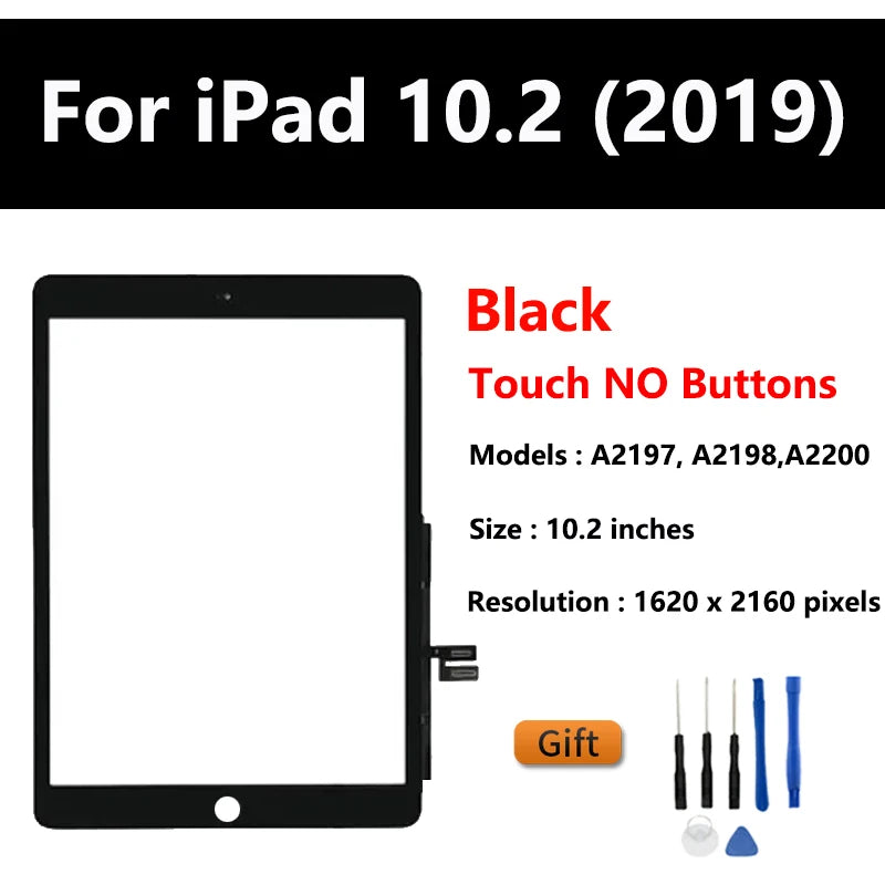 For Apple iPad 10.2 (2019) Touch Screen Digitizer Glass Panel LCD Display For iPad 10.2 (2019) A2197/A2200/A2198 Tablet Screen  iPad repair parts
