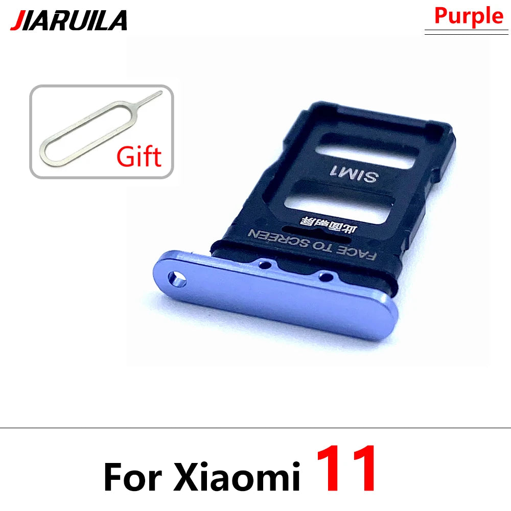 New SIM Card Slot SD Card Tray Holder Adapter For Xiaomi Mi 11 11T Mi11 Pro Lite Replacement Parts Black Blue Silver Xiaomi  Xiao mi phone repair parts