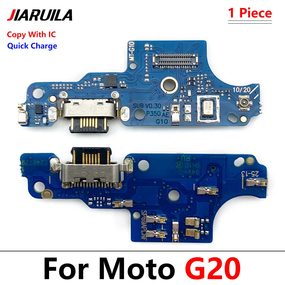 10Pcs USB Charging Board Port Dock Charger Connector Flex Cable For Motorola Moto G10 G20 G30 G50 G60 G60s G100 Power One 5G G31 Motorola phone repair parts