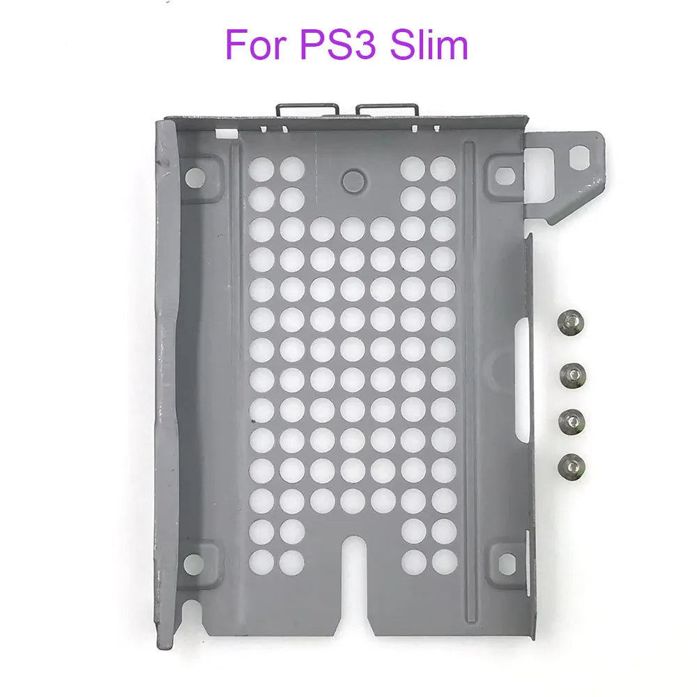 For PS4 1000 1100 1200 Slim Pro Hard Disk Drive Bracket for PS3 Slim 2500/3000 PS3 4000 HDD Metal Frame With Screws Game console repair parts