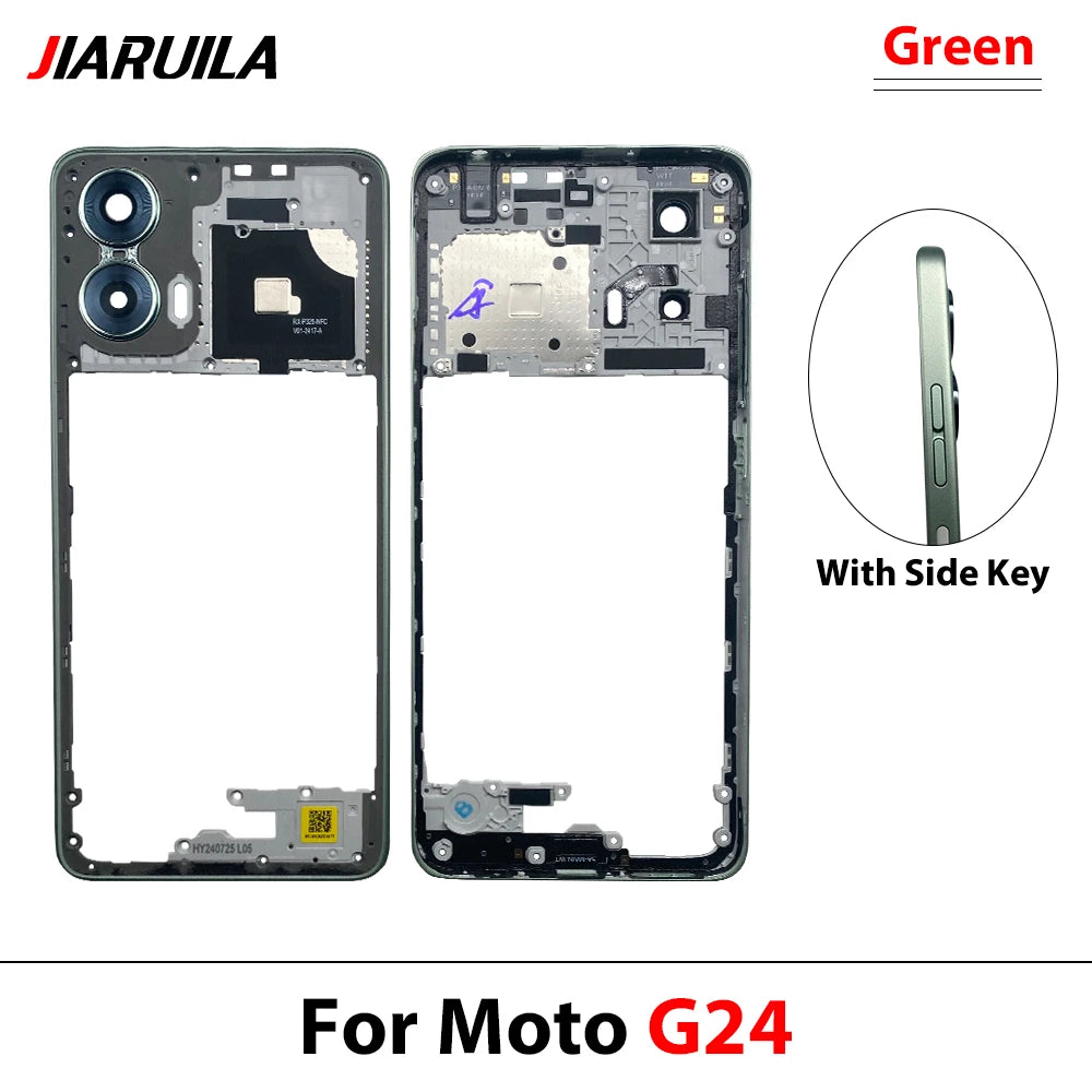 New Middle Frame For Motorola Moto G04 G14 G24 G34 G54 G84 Door Housing Bezel Repair Parts Motorola phone repair parts
