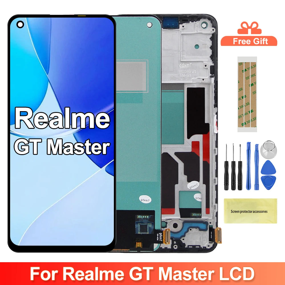 For Oppo Realme GT Master LCD Display RMX3363 RMX3360 LCD Touch Screen Digitize Assembly Panel LCD With Frame Replacement Parts OPPO phone repair parts