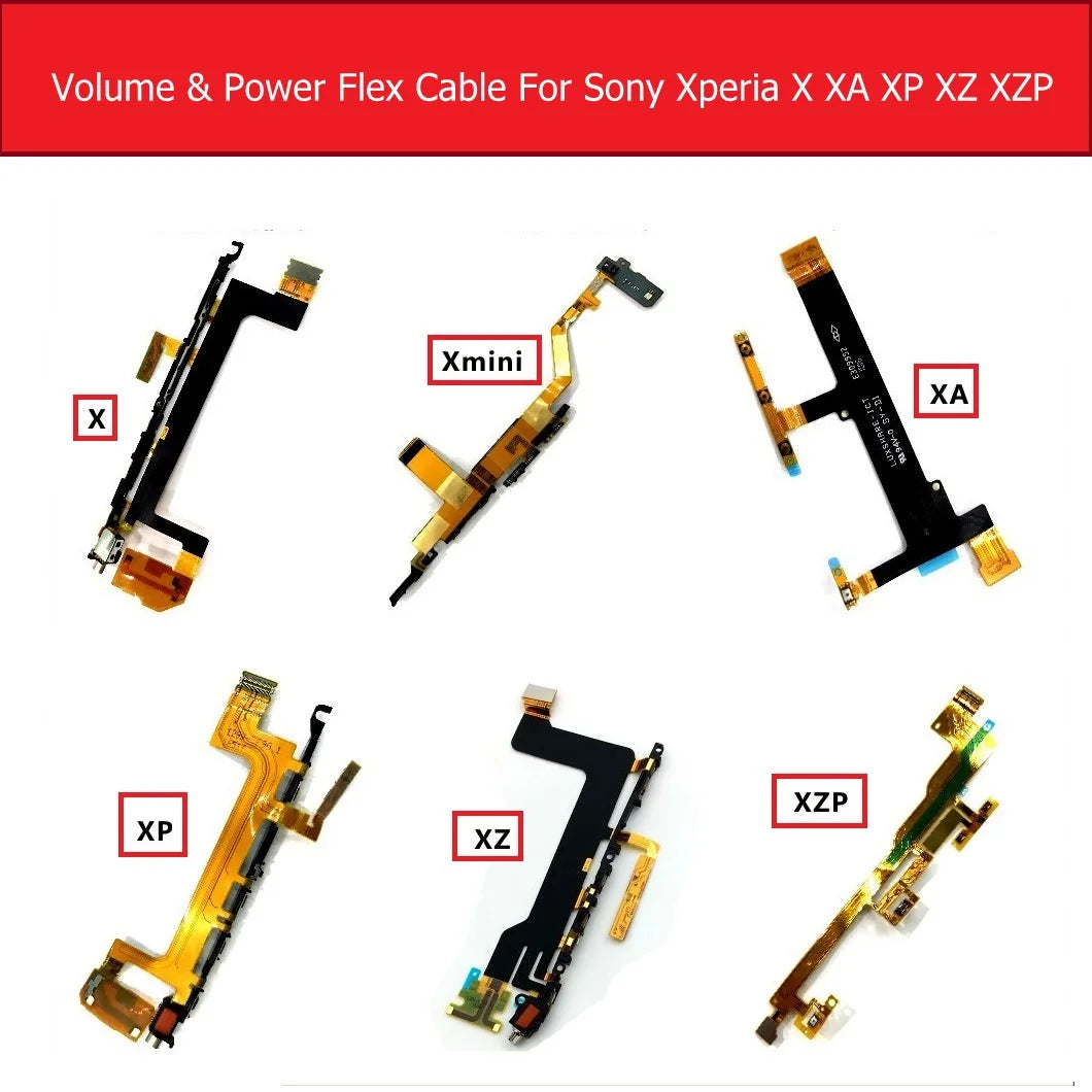 Volume & Power Flex cable For Sony Xperia X/XA/X Performance/X Compact/XZ/XZS/XZ Premium Switch Button & Main Flex Ribbon Parts Sony phone repair parts