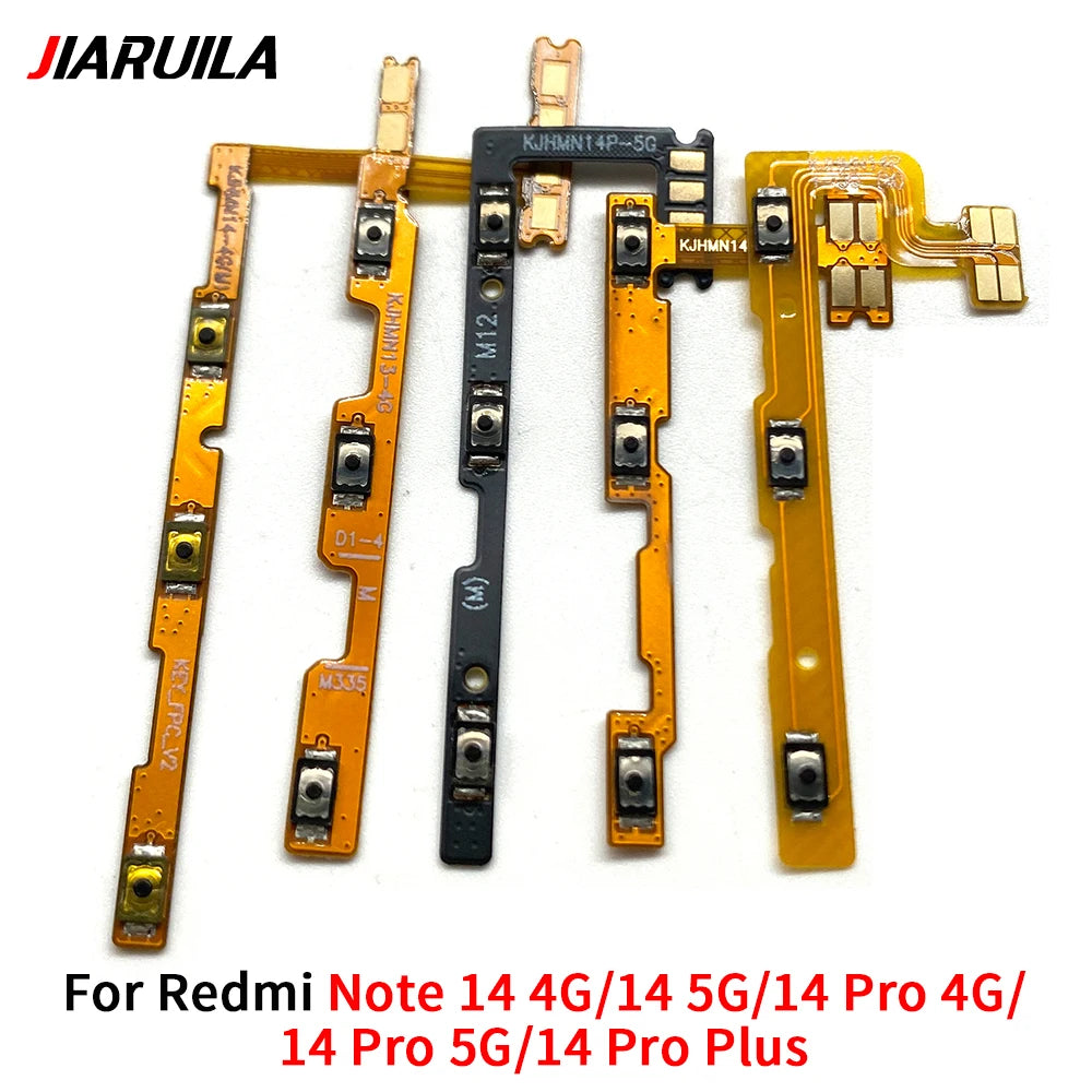 10Pcs, Power Switch On Off Button Volume control Key Button Flex Cable For Xiaomi Redmi Note 12 13 14 Pro Plus 4G 5G  Xiaomi  Xiao mi phone repair parts