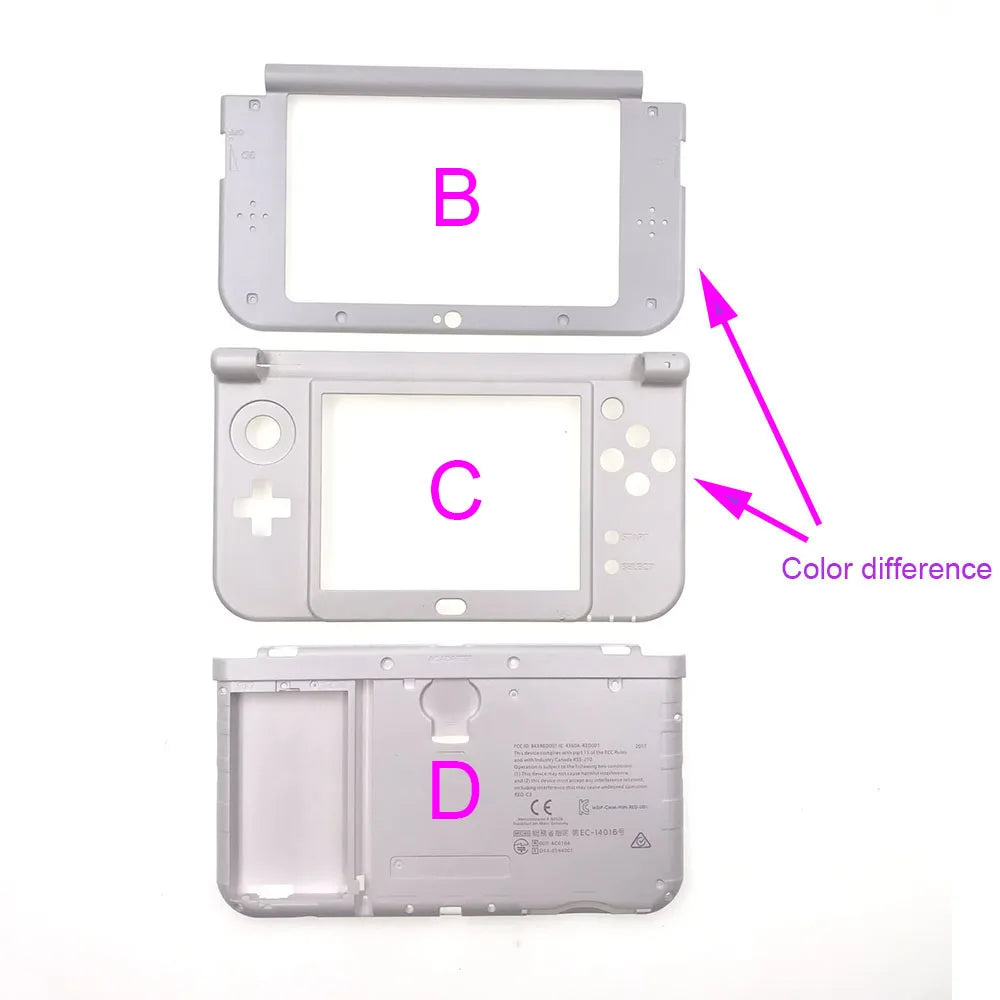 Replace BCD Cover For New 3DS XL LL Top Upper Screen Frame Bottom Middle Shell Battery Cover Housing Shell Game console repair parts