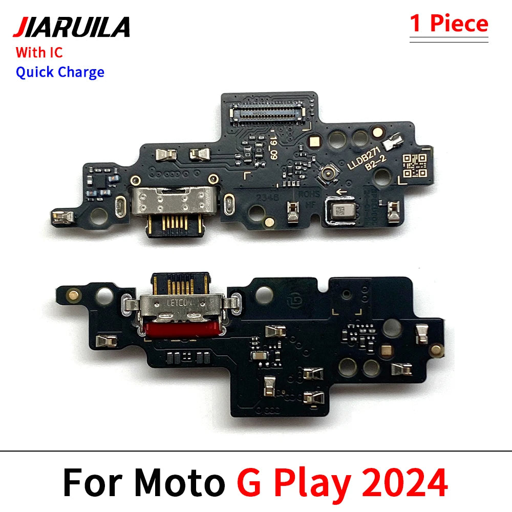 USB Charging Port Dock Charger Connector Board Flex Cable For Moto G04 G04s E14 E32s G05 G15 G45 G85 G75 G Play Power 5G 2024 Motorola phone repair parts