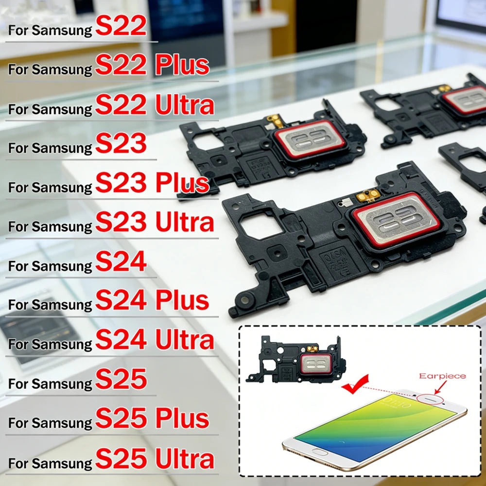 New Earpiece Ear Speaker Sound Receiver Flex Cable For Samsung S21 S22 S23 S24 S25 Plus Ultra 4G 5G Samsung phone repair parts