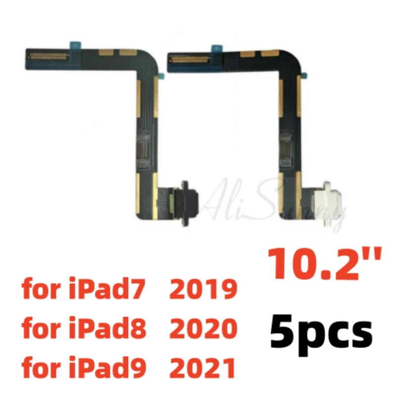 AliSunny 5pcs Charging Port  Flex Cable for iPad 7 8 9 10inch 5 6 Air Mini 2 3 4 A1474  A1475  Charger USB Dock iPad tablet repair parts