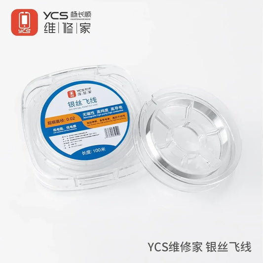 1Pcs YCS 100M 0.02mm jumper wire superfine pcb link wire for Mobile phone laptop CPU motherboard soldering Silver alloy wire Professional Repair Tools