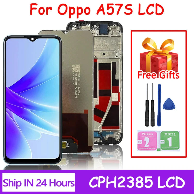 CPH2385 Display Screen With Frame For OPPO A57S LCD Display Touch Screen Digitizer Assembly Repair Replacement Parts Oppo phone repair parts Realme phone repair parts