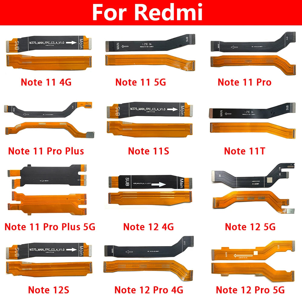 30Pcs, New Main Board Motherboard Flex Cable For Xiaomi Redmi Note 9 9s 10 10s 11 11s 12 12s 13 Pro 4G 5G Replacement parts  Xiaomi  Xiao mi phone repair parts