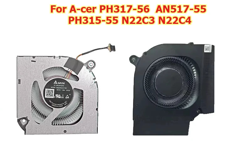 CPU GPU cooling fan for Acer PH317-56  AN517-55  PH315-55 N22C3 N22C4  NS8CC19  C070-S9A  fans Acer laptop repair parts