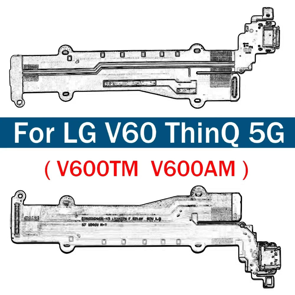 USB Charging Dock Port Connector Microphone Mic Board Flex Cable For LG V60 ThinQ 5G V600TM V600AM Repair Parts LG phone repair parts
