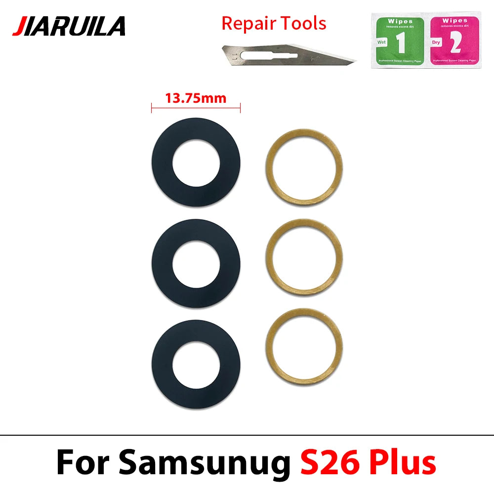 New Camera Glass Rear Back Camera glass Lens For Samsung S24 S25 S26 Plus Ultra Fe With Glue Adhesive Samsung phone repair parts