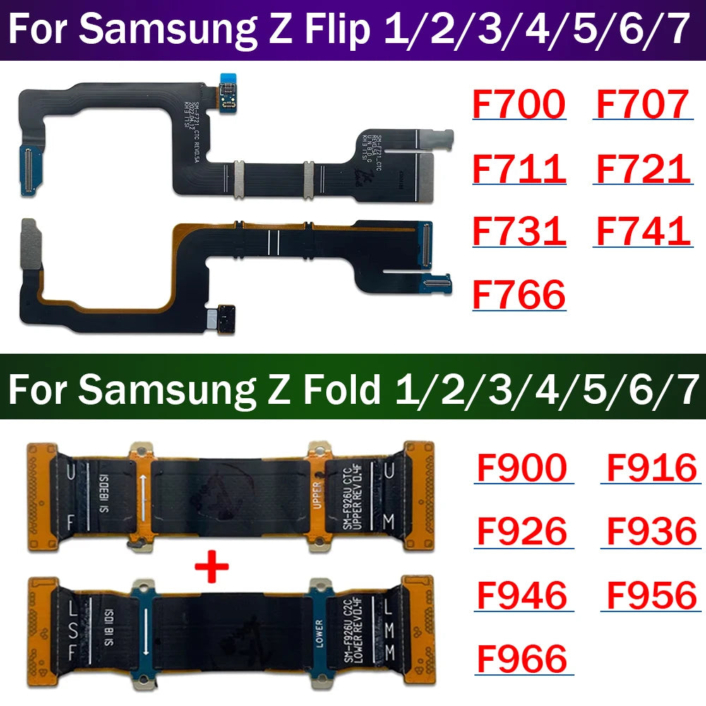 New Spin Axis Flex For Samsung Z Fold Z Flip 1 2 3 4 5 6 7 5G MainBoard Connector LCD Display USB Flex Cable Samsung phone repair parts