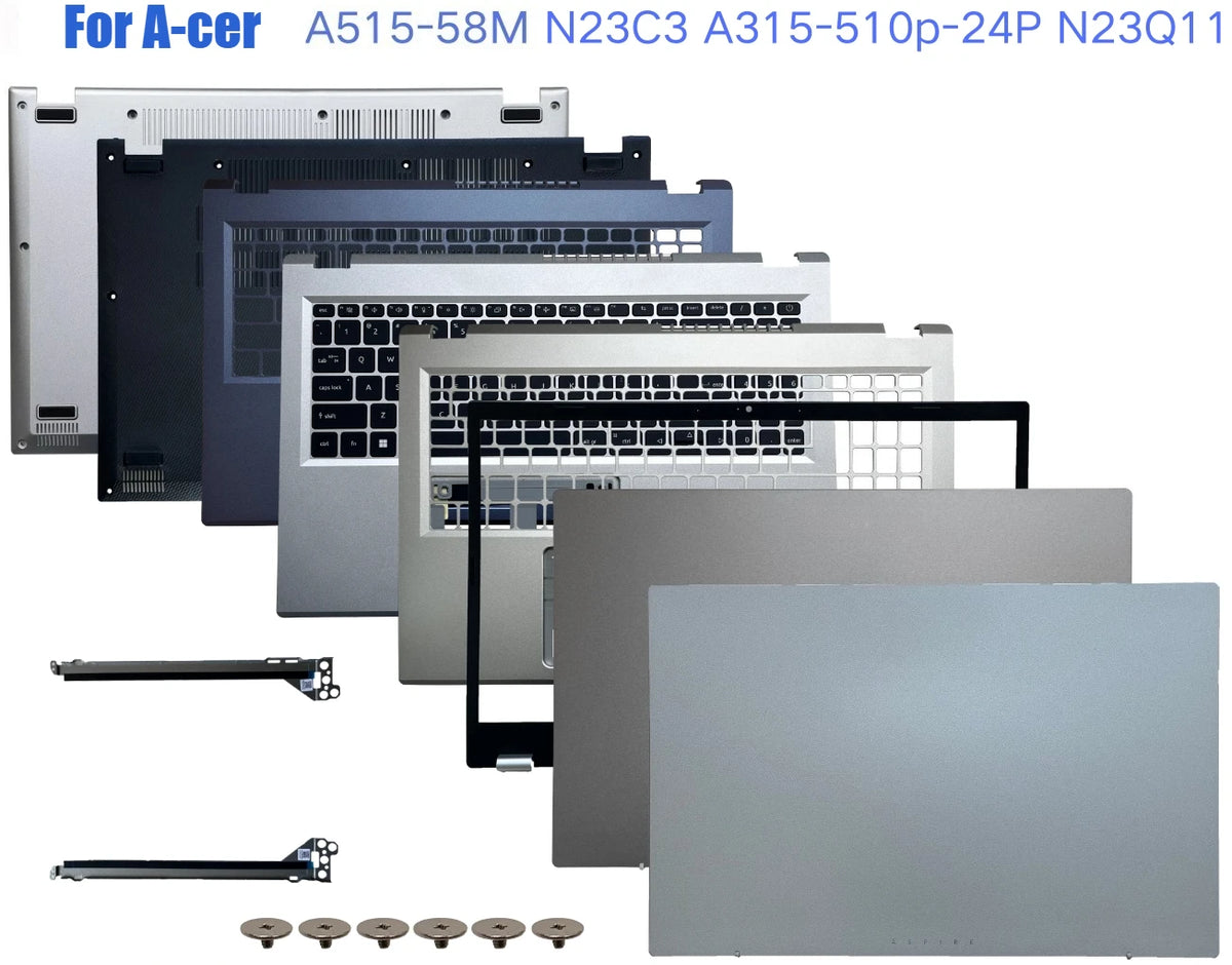 Cover case for Acer A515-58M N23C3 A315-24P-510p N23Q11 Lcd housing bezel frame almrest topcase keyboard bottom hinge shellAcer laptop repair parts