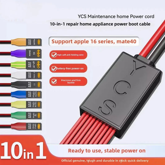 YCS Charging Boot DC Power Detection Line For iPhone 6~16 Pro Max Android Phone Battery Clip Motherboard Testing Boot Cable Tool Professional Repair Tools