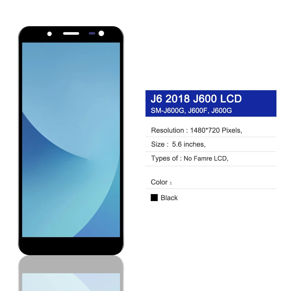 AMOLED J600 Display Screen, for Samsung Galaxy J6 J600 J600F J600G J600FN J600L Lcd Display Touch Screen Digitizer Assembly Samsung phone repair parts