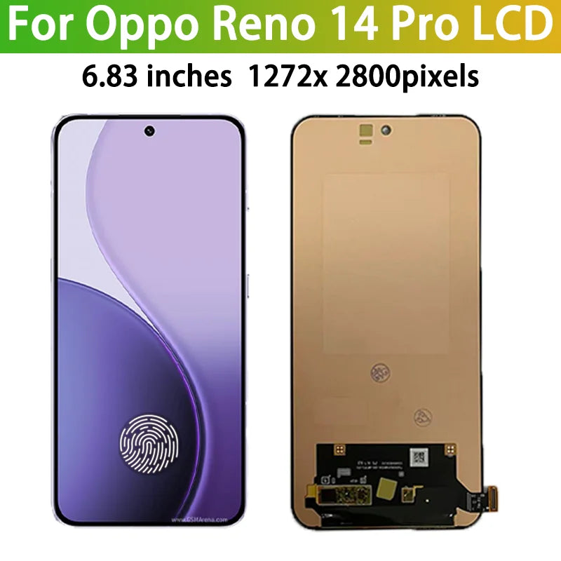 AMOLED For Oppo Reno14 PLA110 LCD Reno 14 Pro PKZ110 Display+Touch For Oppo Reno14 F 14F CPH2743 LCD Parts  Oppo phone repair parts