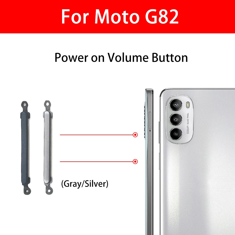 10Pcs/Lot, New For Motorola Moto G22 G32 G52 G62 G72 G82 5G Power Volume Side Button Key Replacement Parts Motorola phone repair parts