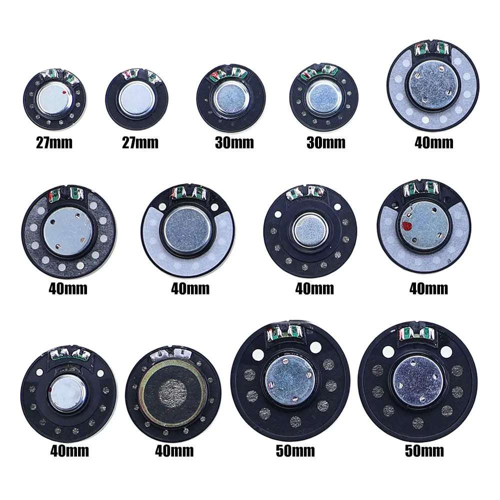 2pcs 32 ohm 32R 10m（W）-20m(W) 27mm 30mm 40mm 50mm Headset Driver Hifi Headphone Speaker Magnetic Noise Reduction Loudspeaker Game console repair parts