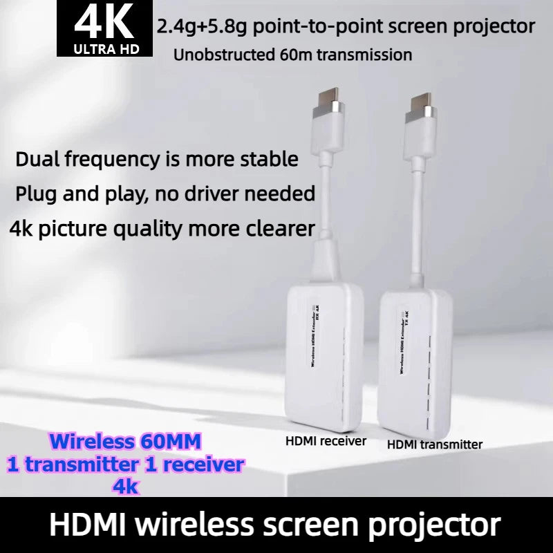 4K 1080P HDMI Wireless point-to-point Transmitter Receiver 50/100/150M Display for laptop phone monitor projector HD same screen Laptop Accessories
