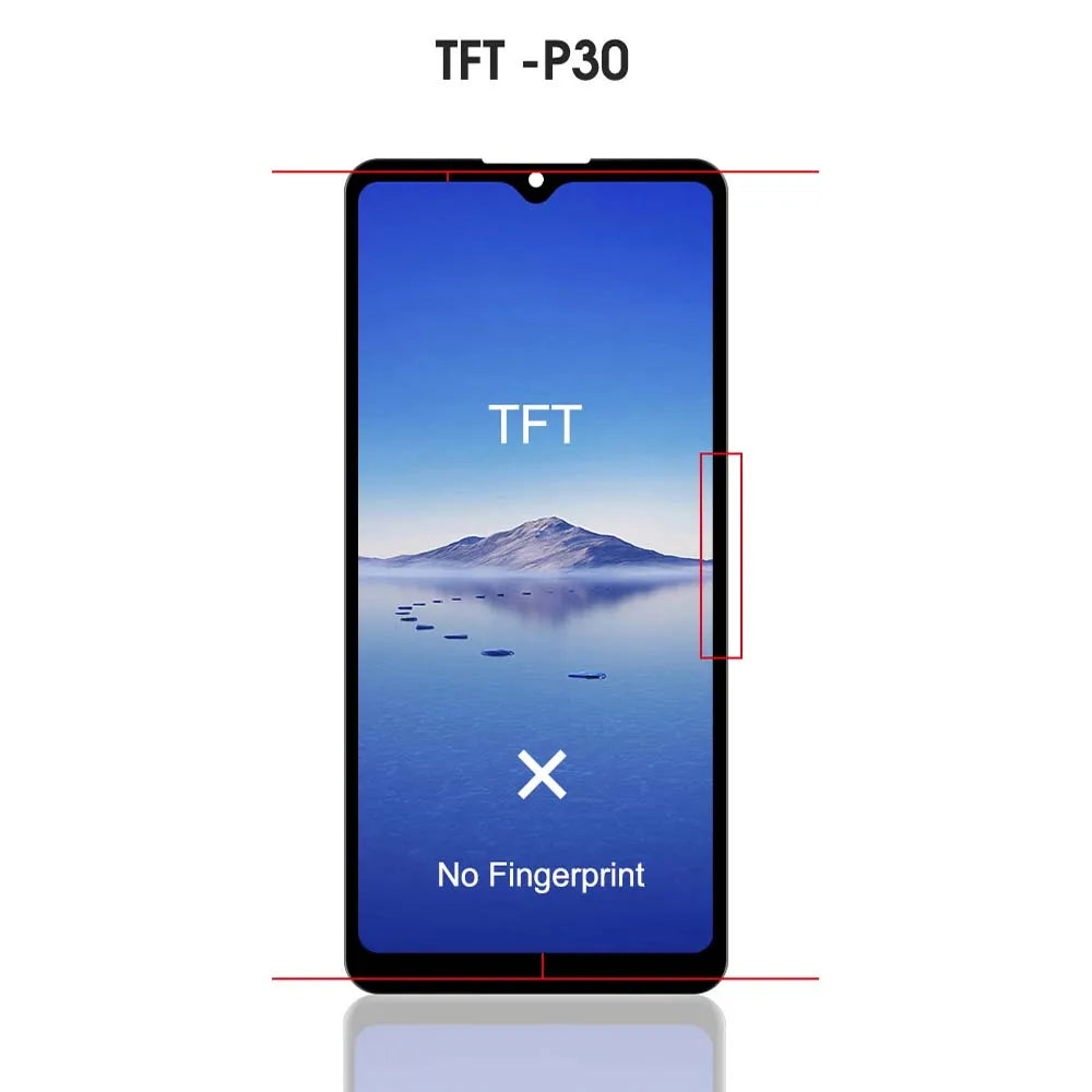 TFT For Huawei P30 LCD Display ELE-L29 ELE-L09 ELE-L04 Screen Touch Digitizer Assembly Replacement Parts With Frame LCD Display HUAWEI phone repair parts