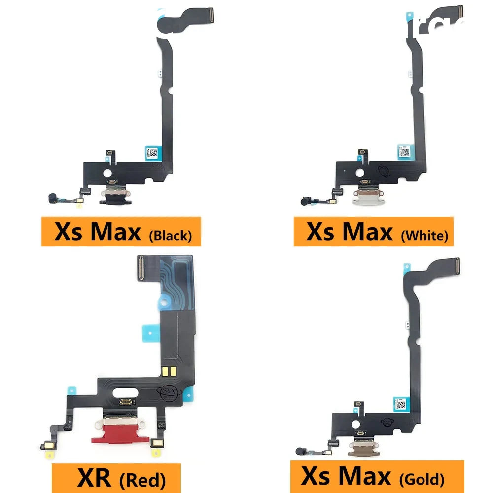 New For iPhone X XR XS Max Dock Connector Micro USB Charger Charging Board Port Flex Cable Microphone Board iPhone phone repair parts