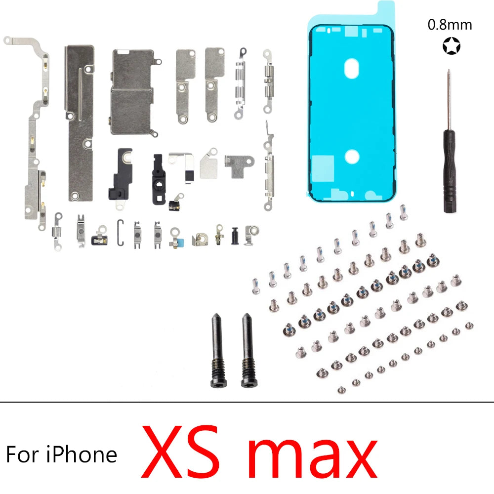 1set Full screw+Inner Accessories For iPhone X XS XR XS MAX 7G 8G 8 Plus PlusInside Small Metal Parts Holder Bracket Shield Plat iPhone phone repair parts