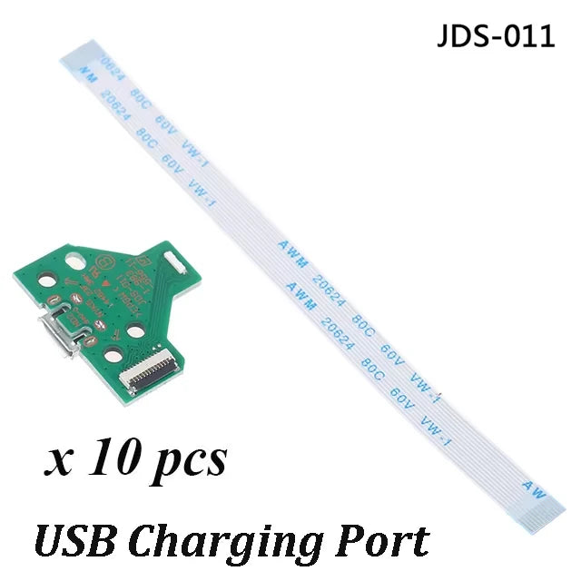 10 PCS PS4 USB Charge Port JDS-030/JDS-011 & 12 Pin, JDS-001 & 14 Pin, FJDS-055 & 12 Pin Connector Cable Replacement Game console repair parts