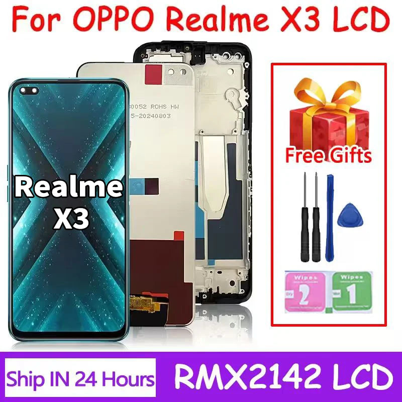 6.6"inch For OPPO Realme X3 SuperZoom RMX2086 LCD RealmeX3 RMX2142 Display Touch Screen Digitizer Replacement  Oppo phone repair parts