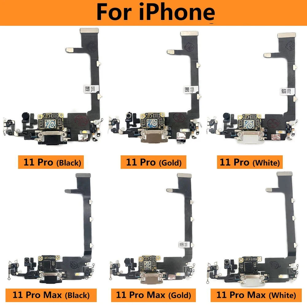 New USB Charging Port Charger Board Flex Cable For Iphone 11 Pro 11Pro Max Dock Connector With Microphone iPhone phone repair parts