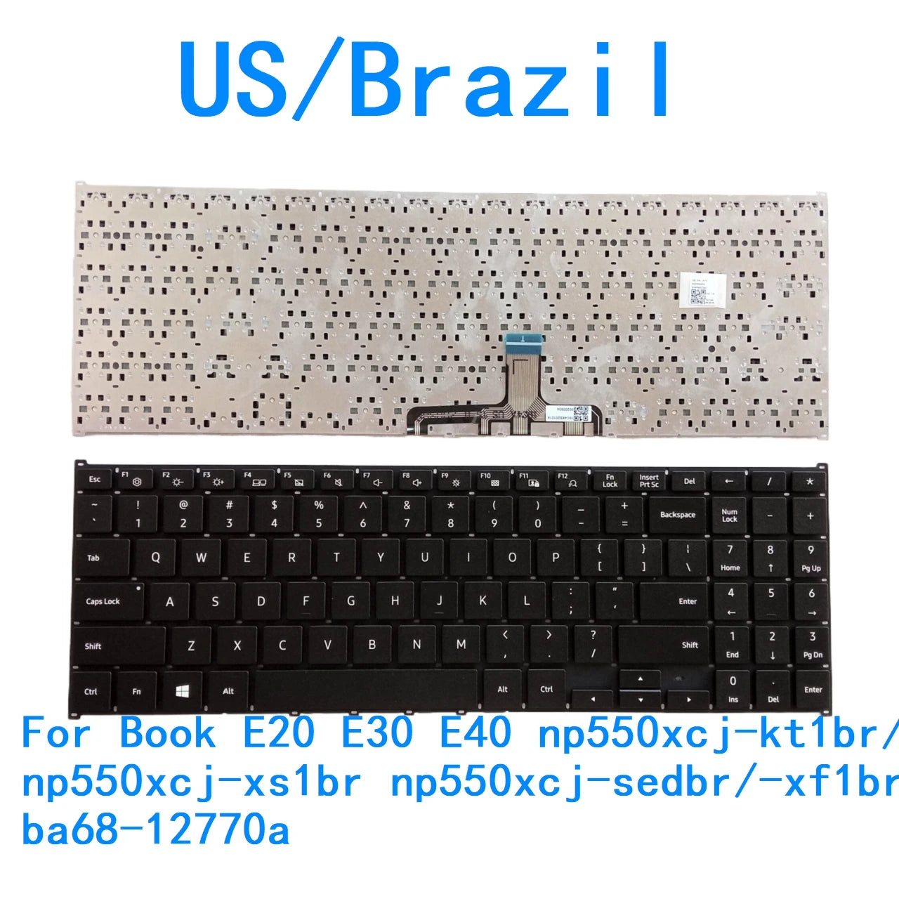 New US Brazil Keyboard For Samsung Book E20 E30 E40 np550xcj-kt1br/-kt2br np550xcj-xs1br np550xcj-sedbr/-xf1br ba68-12770a SAMSUNG laptop repair parts