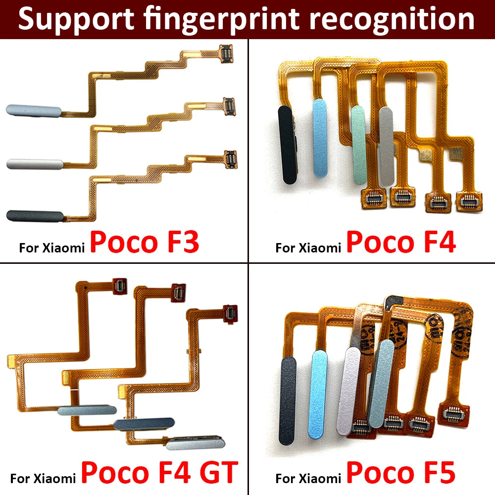New Fingerprint Flex Cable For Xiaomi Mi Poco F3 F4 GT F5 5G Home Menu Button Key Flex Cable Replacement Parts Xiaomi  Xiao mi phone repair parts