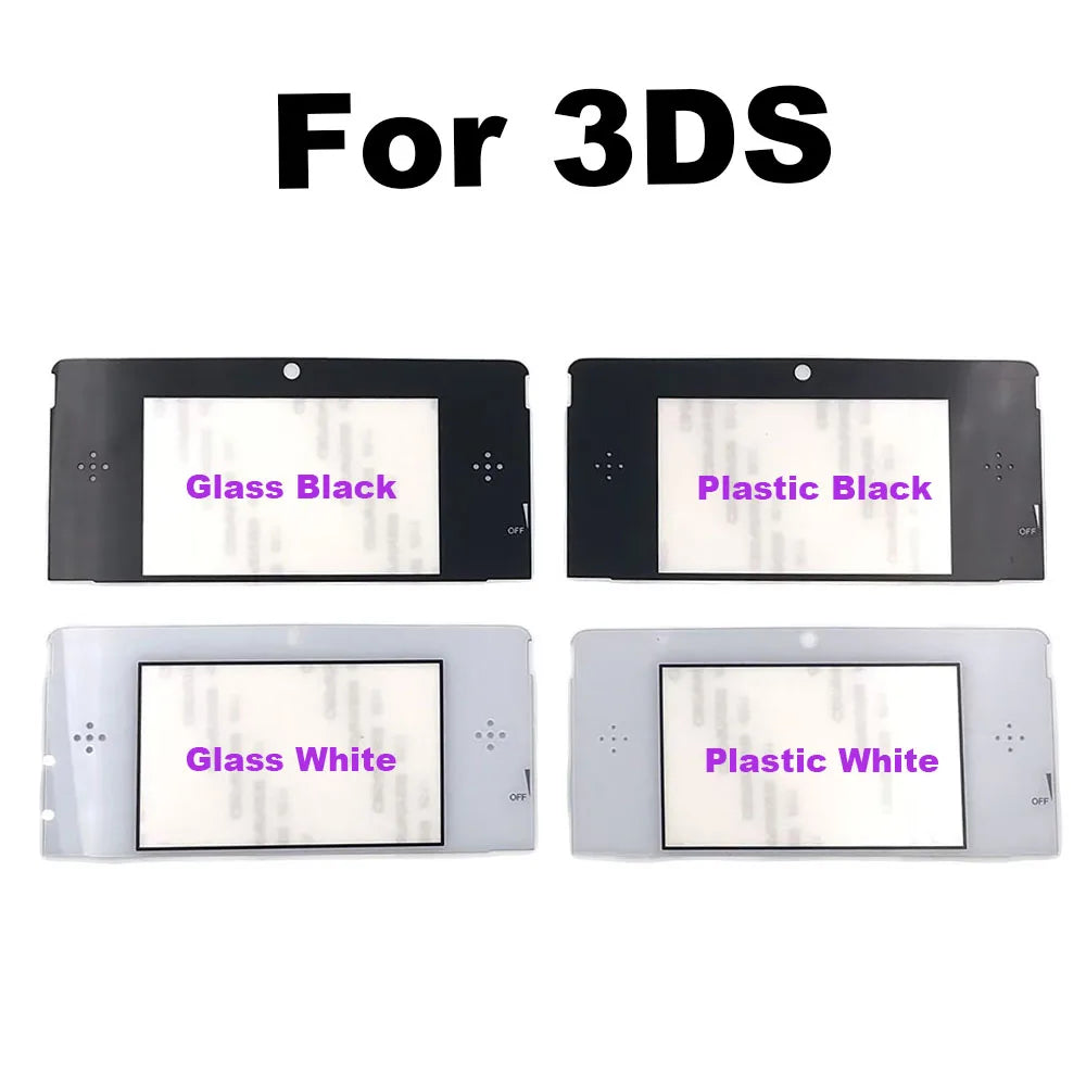 1-3PCS Replacement Black White Plastic Glass Upper Front Top Frame LCD Screen Mirror Lens Cover For Nintendo 3DS Game console repair parts