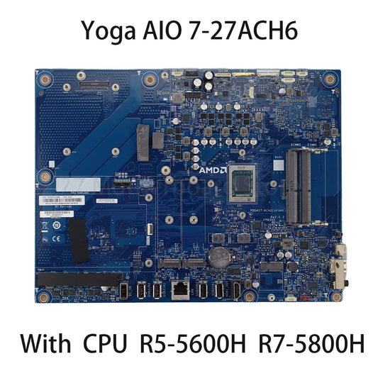 Laptop Motherboard For Lenovo Yoga AIO 7-27ACH6 With CPU R5-5600H R7-5800H Motherboard 100% test Lenovo laptop repair parts