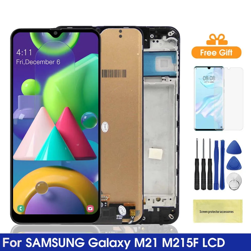 TFT M21 For Samsung M21 2020 M215 M215F M215F/DS LCD Display Touch Screen Digitizer Assembly Replacement  LCD With Frame Samsung phone repair parts