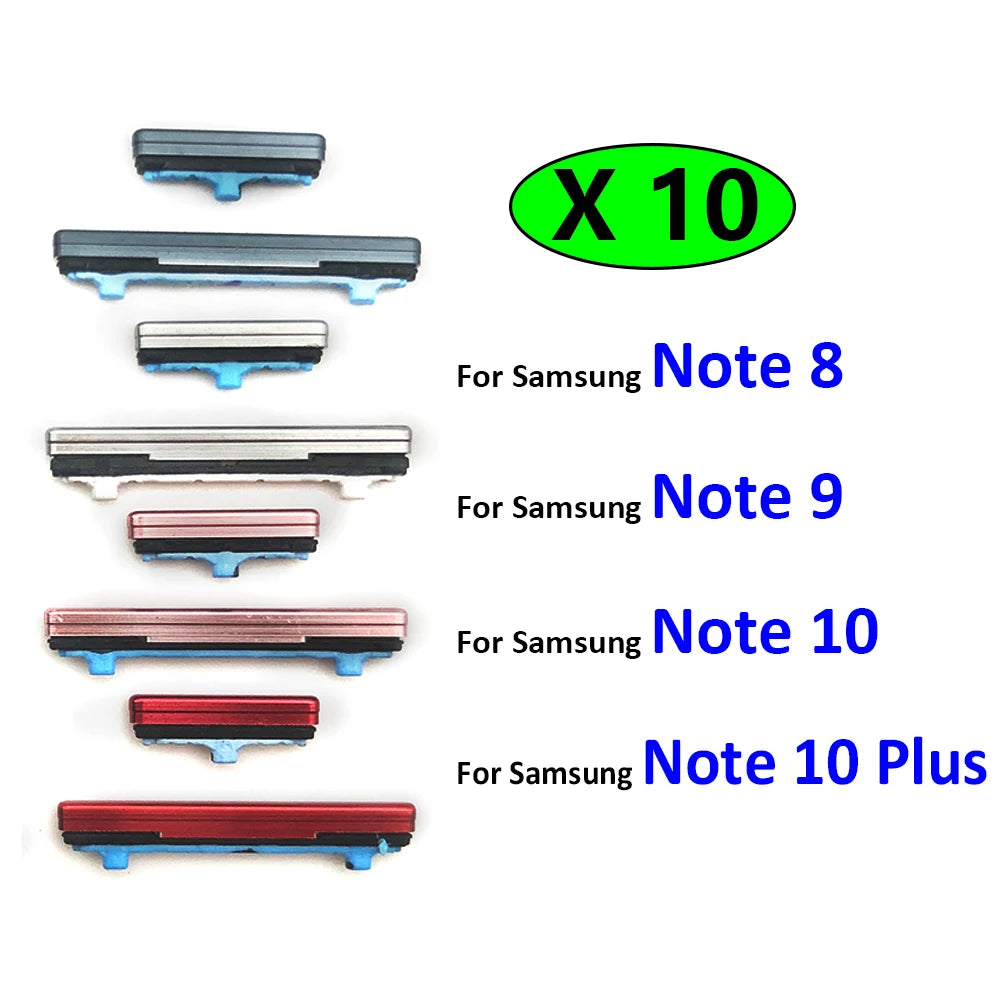 10Pcs/Lot, New For Samsung Note 8 9 10 Plus Side Power Key + Volume Button Replacement Parts Samsung phone repair parts