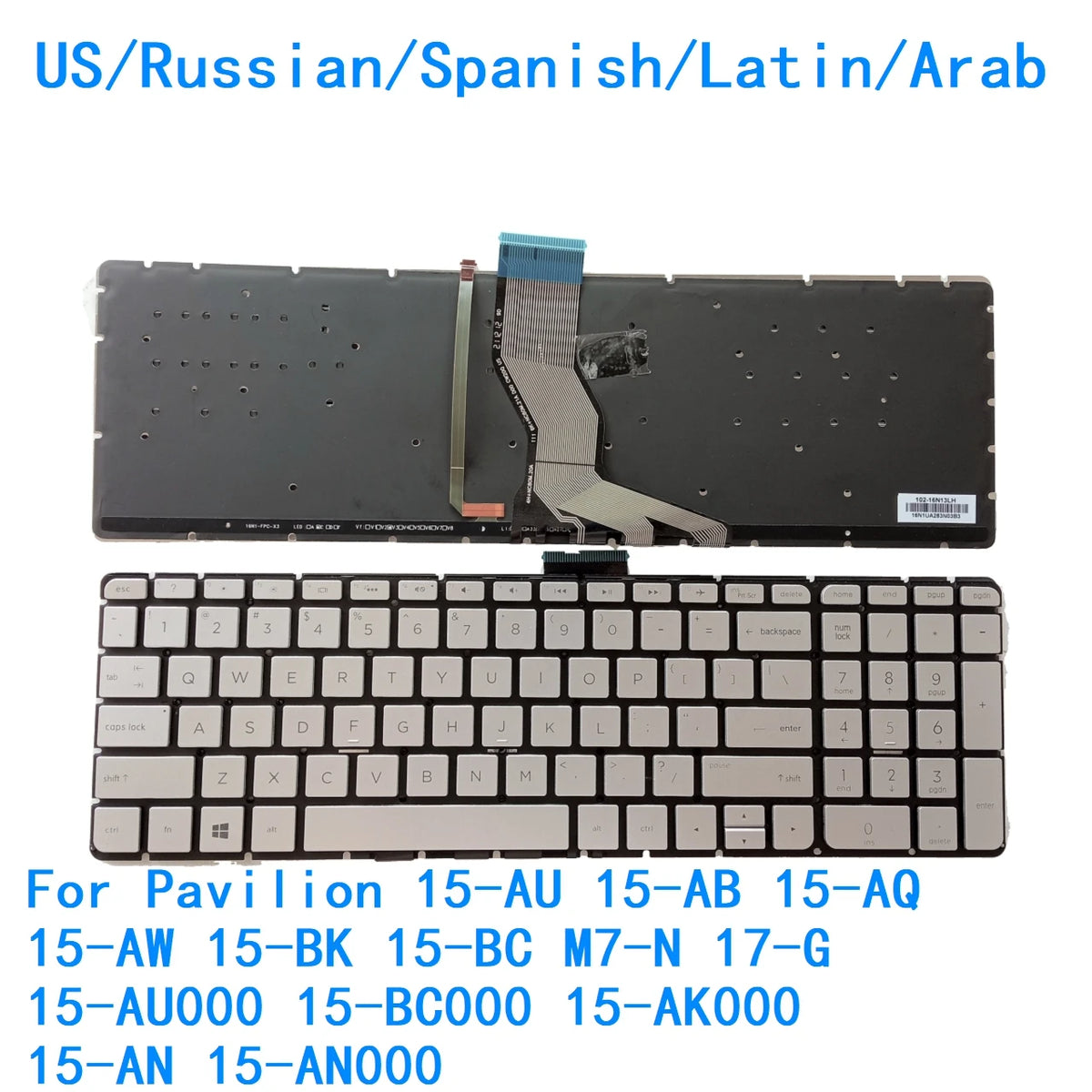 US RU SP LA AR Backlit Keyboard For HP Pavilion 15-AU 15-AB 15-AQ 15-AW 15-BK 15-BC M7-N 17-G 15-AU000 15-BC000 15-AK000 15-AN 1  HP laptop repair parts