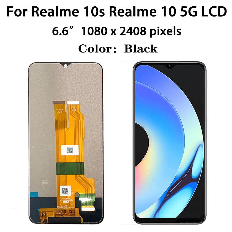 High Quality 6.6" For OPPO Realme 10S RMX3663 LCD Display Touch Screen Digitizer Assembly Replacement Parts For Realme 10 5G LCD Oppo phone repair parts Realme phone repair parts