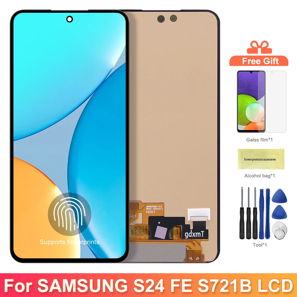 6.7'' AMOLED for Samsung Galaxy S24 FE lcd screen for samsung s24fe lcd S721B, S721B/DS, S721U1, S721W ,120hz display Samsung phone repair parts