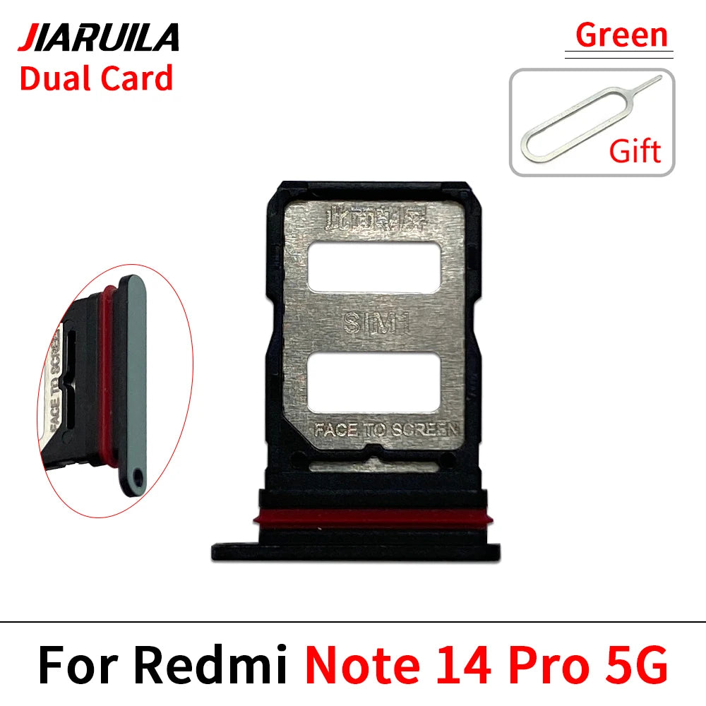 10Pcs, SIM Card Slot SD Card Tray Holder Adapter For Xiaomi Redmi Note 14 Pro Plus 4G 5G  Xiaomi  Xiao mi phone repair parts