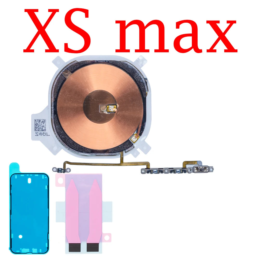 NFC Chip For iPhone X XR XS 11 12 13 Pro Max Wireless Charging Charger Panel Coil Sticker With Volume Button Flex Cable iPhone phone repair parts