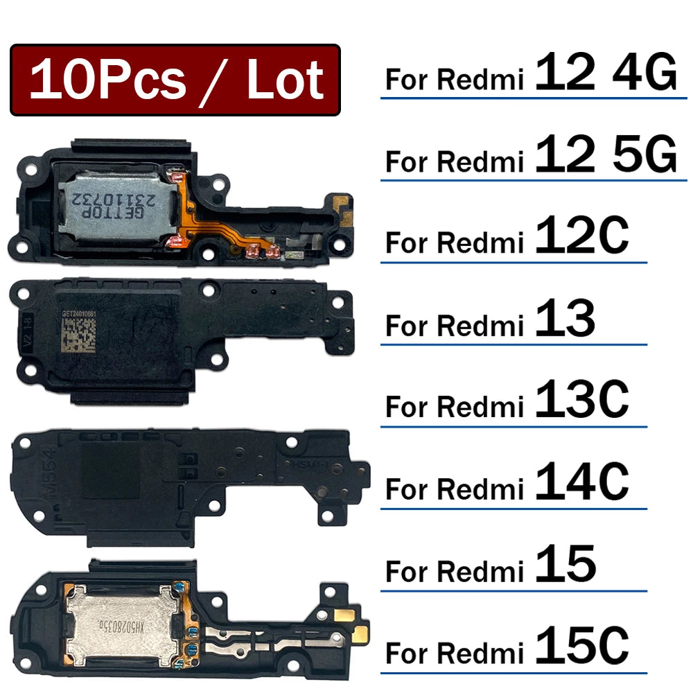 10Pcs/Lot, Loud Speaker Buzzer Ringer Loudspeaker Flex Cable For Xiaomi Redmi 12 12C 13 13C 14C 15 15C 4G 5G  Xiaomi  Xiao mi phone repair parts
