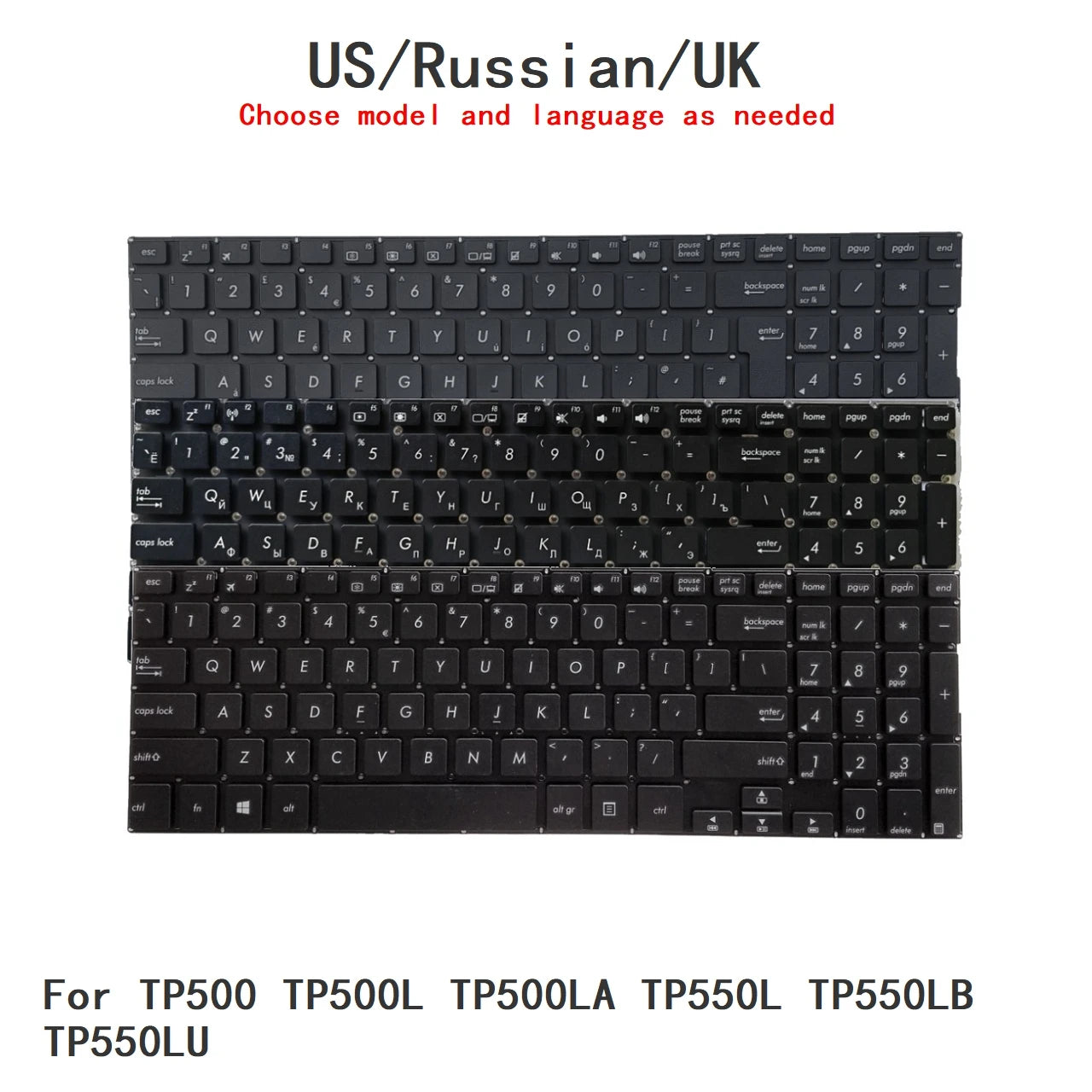 New US Russian UK Language  Keyboard For ASUS TP500 TP500L TP500LA TP550L TP550LB TP550LU Notebook PC Replacement Keyboard ASUS laptop repair parts