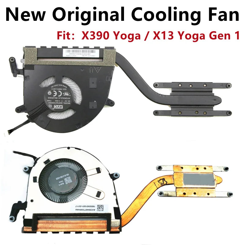 New Original For Laptop Lenovo ThinkPad X390 Yoga X13 Yoga Gen1/2 CPU Cooling Fan Heatsink Radiator FRU PN:01YU961/2 5H41C81979 Lenovo laptop repair parts