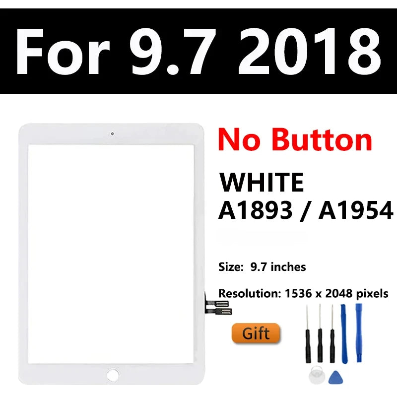 Touch Screen For Apple iPad 5 6 5th 6th A1822 A1893 iPad 9.7 2017 2018 iPad Air 1 2 A1474 A1566 Digitizer Front Glass Display  iPad repair parts
