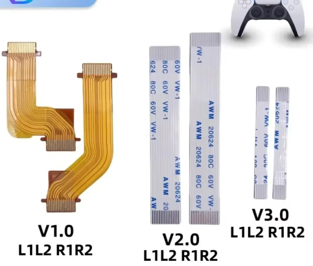 For Sony Ps5 1.0 2.0 3.0 BDM-010 020 030 Game Pad Controller L1R1 L2R2 LR Left Right Button Connect Flex Cable Ribbon Set Game console repair parts